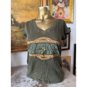 Y2K AC DC V-Neck Tee Size Large